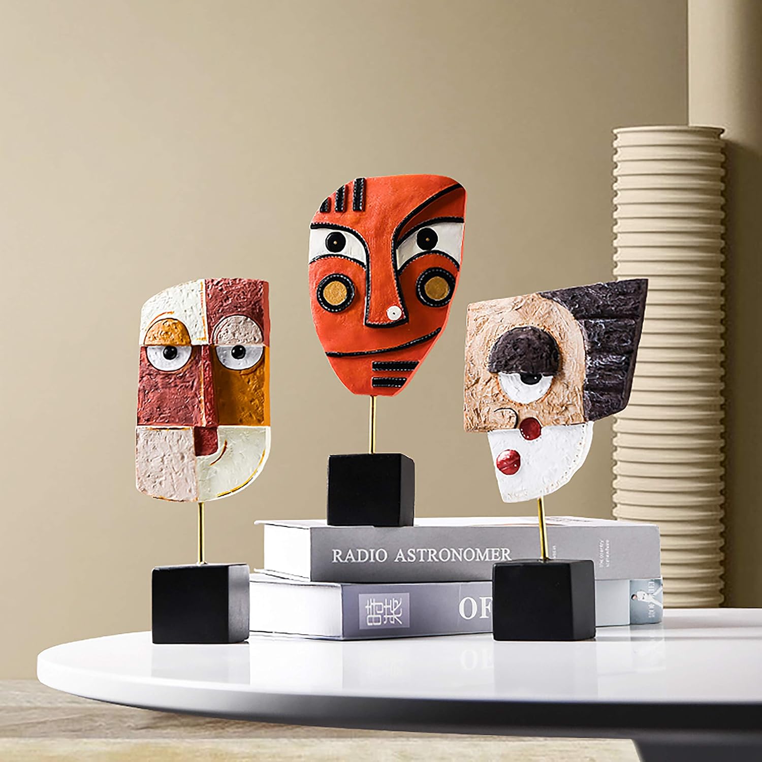 Wink - Handcrafted Statues Resin Abstract Sculpture for Home Decor Modern,African Art Tribal Figurines Decorations Items Accents Influencer Picks for Bookshelf,TV Stand,Living Room,Nightstand