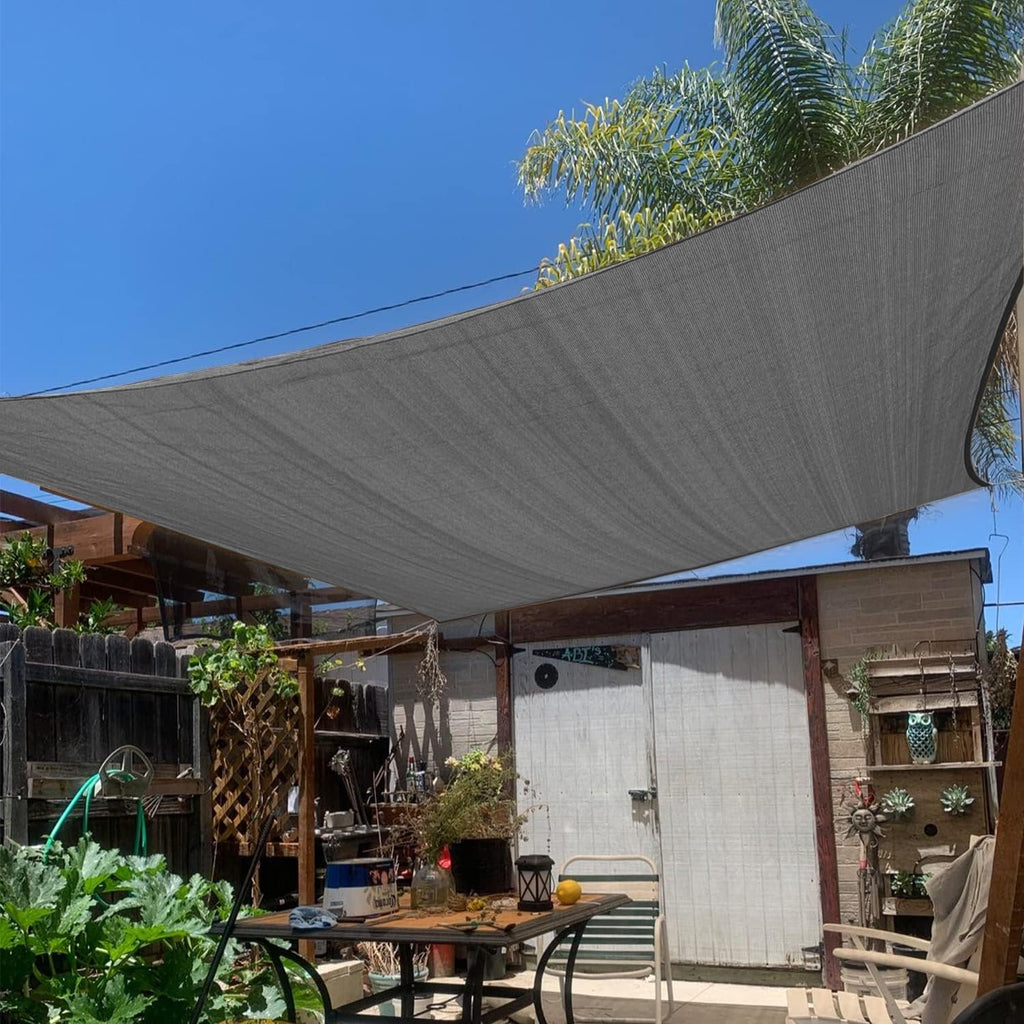 KANAGAWA 12'X20' Dark Gray Custom Size Sun Shade Sail Rectangle UV Block Canopy Cover for Patio Backyard Lawn Garden Outdoor (Customized Available)