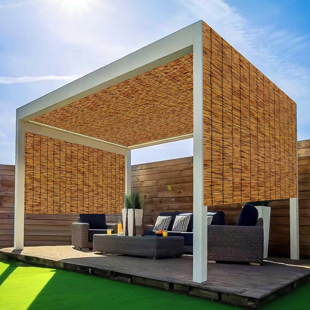 Bamboo Fence,Reed Fencing 4Feet High Bamboo Privacy Screen Outdoor for Patio, Reed Screen for Privacy Garden Backyard Balcony Natural Reed Fencing,4x16FT