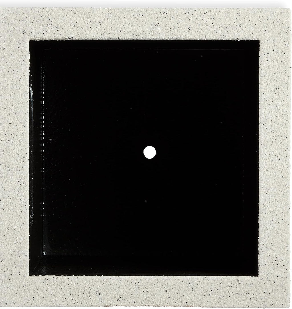 PolyStone Monterray Modern Outdoor/Indoor Square Planter, 23" L x 23" W x 19" H, Lightweight, Heavy Duty, Weather Resistant, Polymer Finish, Commercial Grade and Residential (White Granite)