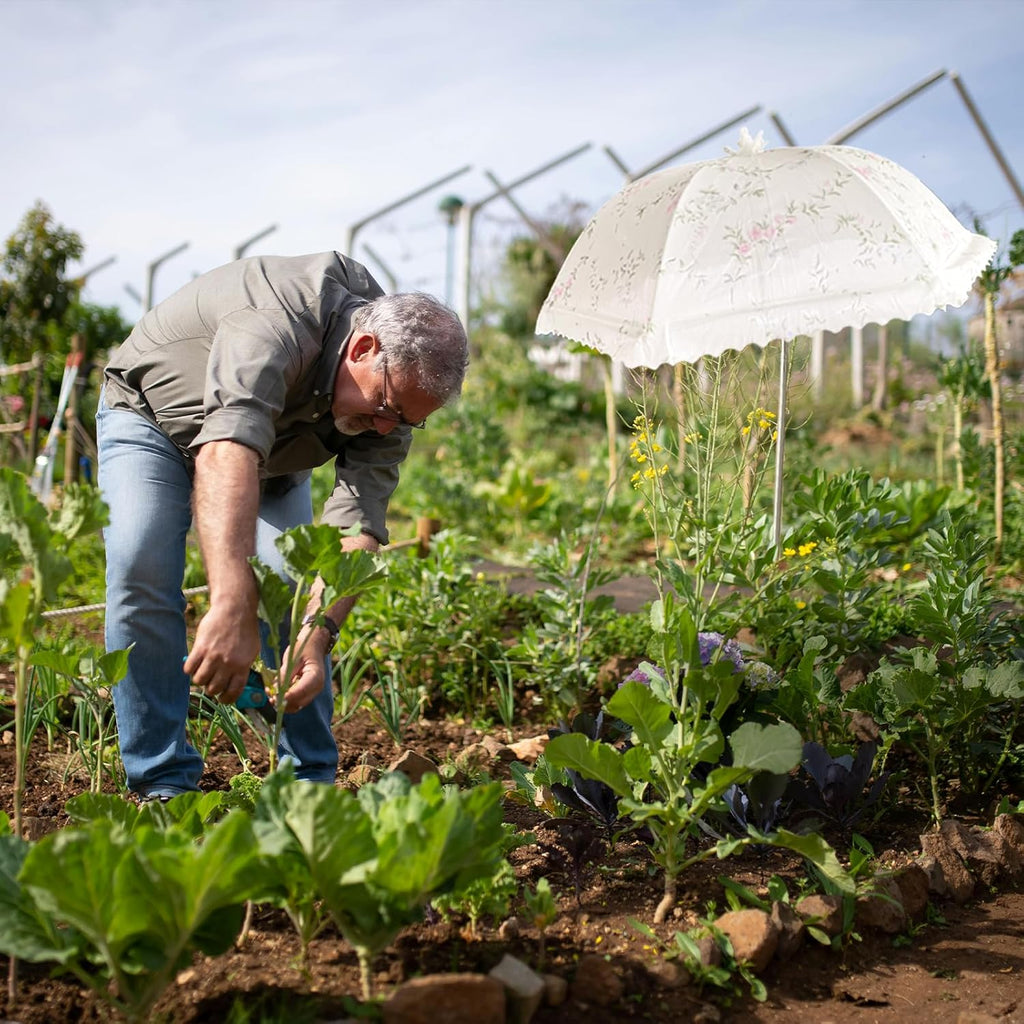 TIMSO Adjustable 3 Pack Plant Shade Umbrella for Outdoor Garden - Sun Protection Cloth & Umbrella for Plants, Potted Plants, and Garden Beds