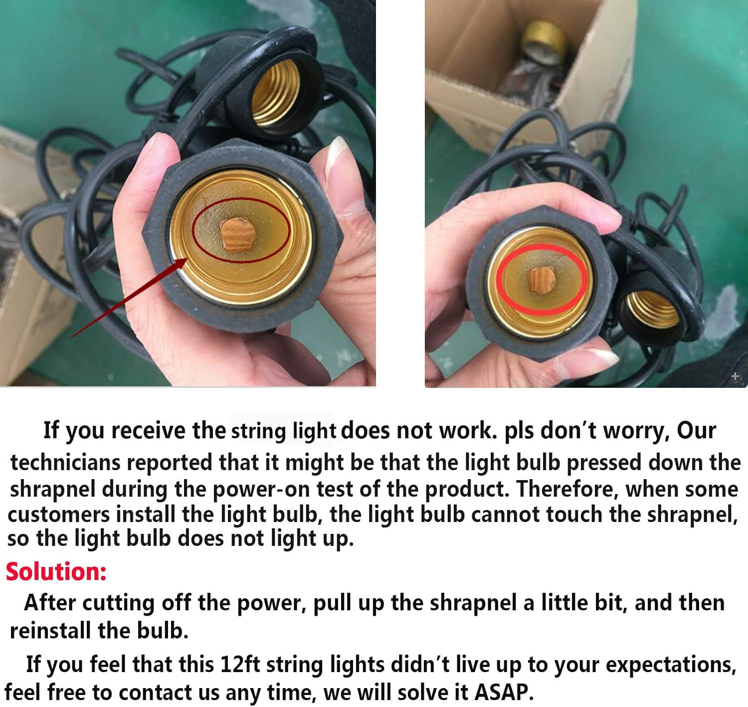 FRIDEKO HOME Waterproof Outdoor String Lights - 12Ft Commercial Grade Patio Lights Heavy Duty Light String Hanging Light Fixture with 11W S14 Bulbs for Deckyard Garden Porch Party Decor