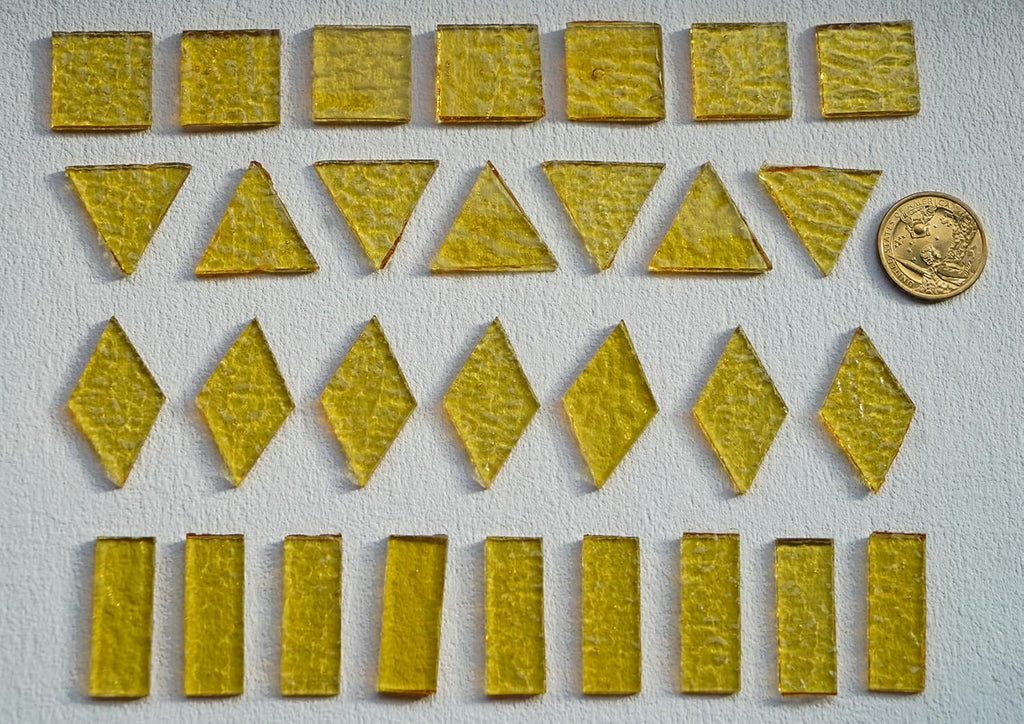 Large Transparent Textured Glass Mosaic Tiles for DIY Glass Crafts, 200g Stained Glass Pieces Supplies for Mosaic Art, Cathedral Mosaic Glass Tiles for DIY Mosaic Art and Crafts, Gold Haze