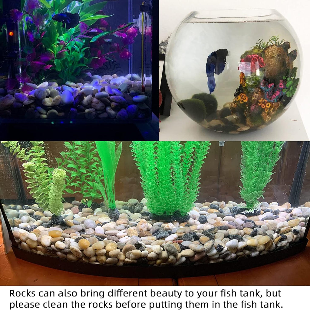 CJGQ Pebbles for Plants 7 lb Natural River Rocks for Garden Outdoor Aquariums Gravel 1-1.5 Inches