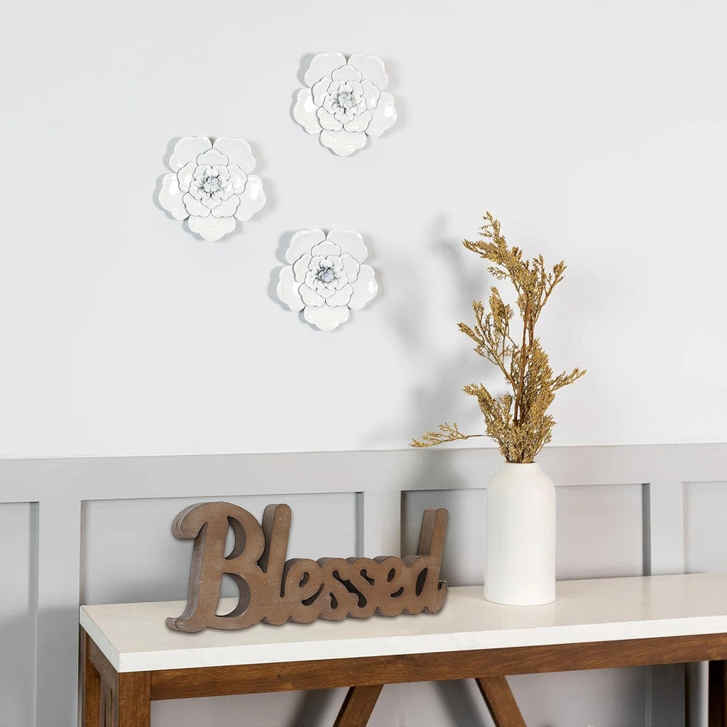 Farmhouse Blessed Signs for Home Decor 15 inches, Hanging Handmade Rustic Blessed Wall Decor, Wooden Signs for Tabletop Mantel Shelf Entryway Wedding Thanksgiving Christmas