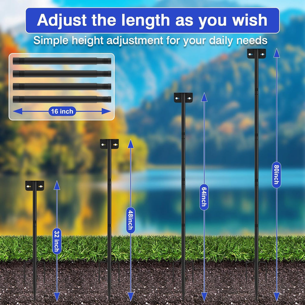 1 Pack 60 inch Adjustable Bird Feeder Pole,Bird House Pole Suitable for Feeders & BirdHouse,Weather Station,Heavy-Duty Rustproof Design,Enhance Outdoor Decor & Birdwatching Experience (1 PACK 60 inch)