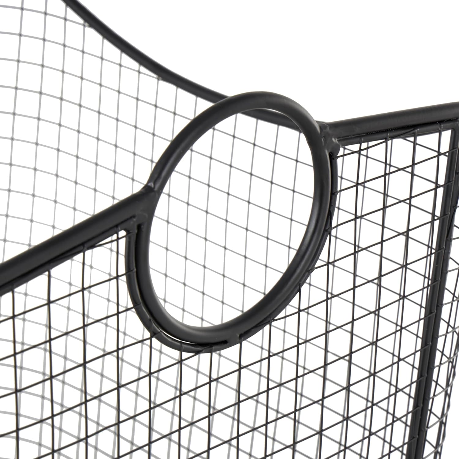 Deco 79 Metal Decorative and Functional Storage Basket Deep Basket Organizer with Round Handles, Basket for Storage 20" x 18" x 20", Black