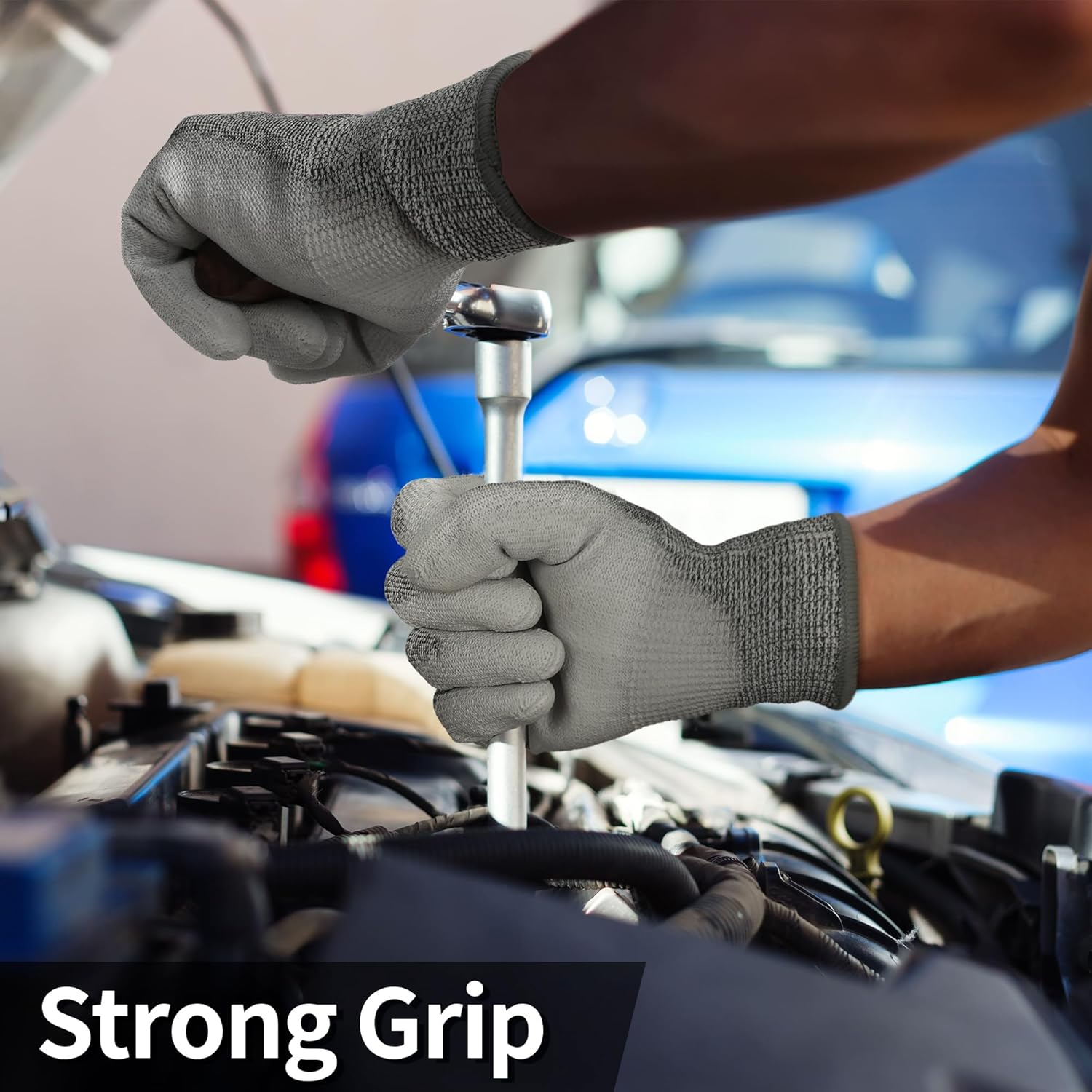 Schwer 240 Pairs ANSI A5 Cut Resistant Work Gloves, Cut Proof Gloves with PU Coating, Used for Metal Fabrication, WoodWorking, Construction, Non Slip, Durable, L, CR3088