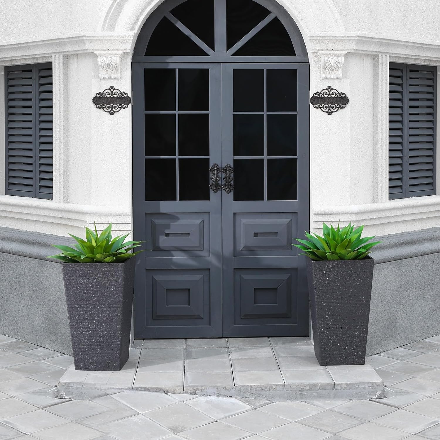 Artificial Plants Fake Agave Succulent Plant 28 Inch Big Size Faux Succulents Stems for Indoor Outdoor Realistic & Natural Home Decor Plants for Office Housewarming 2 Pack