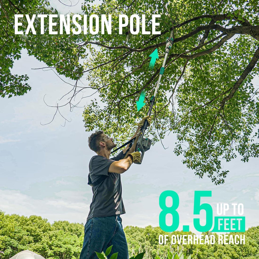 Litheli Cordless Pole Saw,10-Inch 40V Pole Saws for Tree Trimming, Electric Tree Saw for Branch Cutting, Pruning, 2.5Ah Battery& Charger Included