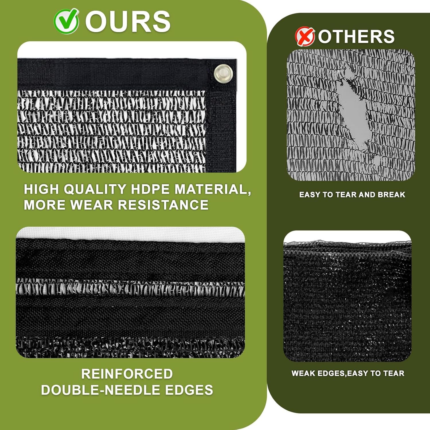 LOVE STORY 8x10FT 55% Black Shade Cloth Sun Shade Net with Grommets Sunblock Net Mesh Tarp for Garden,Plants Cover,Greenhouse and Patio