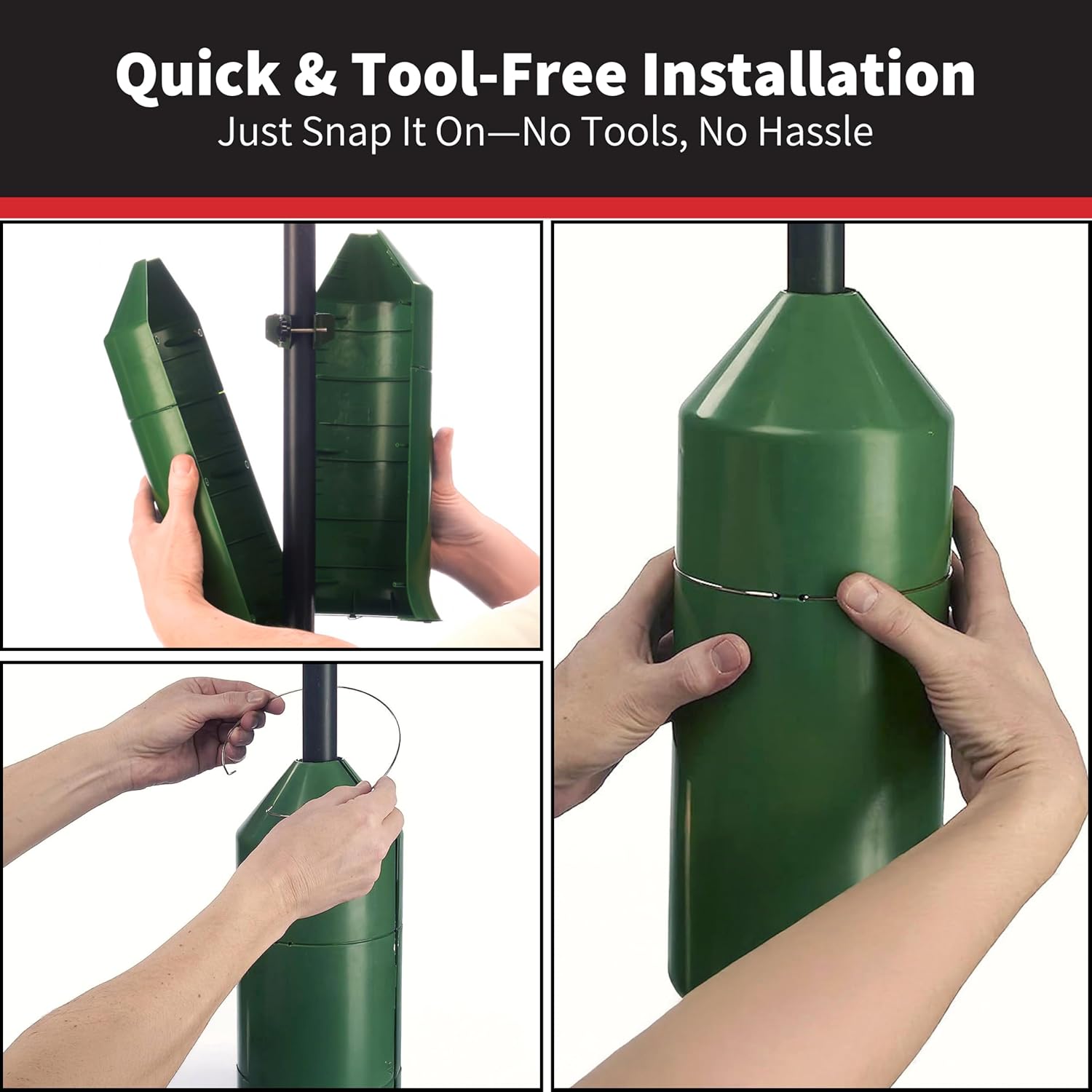 iPrimio 18" Squirrel Baffle – Easy Install Wrap Around Design: Durable Weather-Resistant Bird Feeder Baffle for Poles, Protects Hanging Feeders, No-Tool Setup, 2 Pack