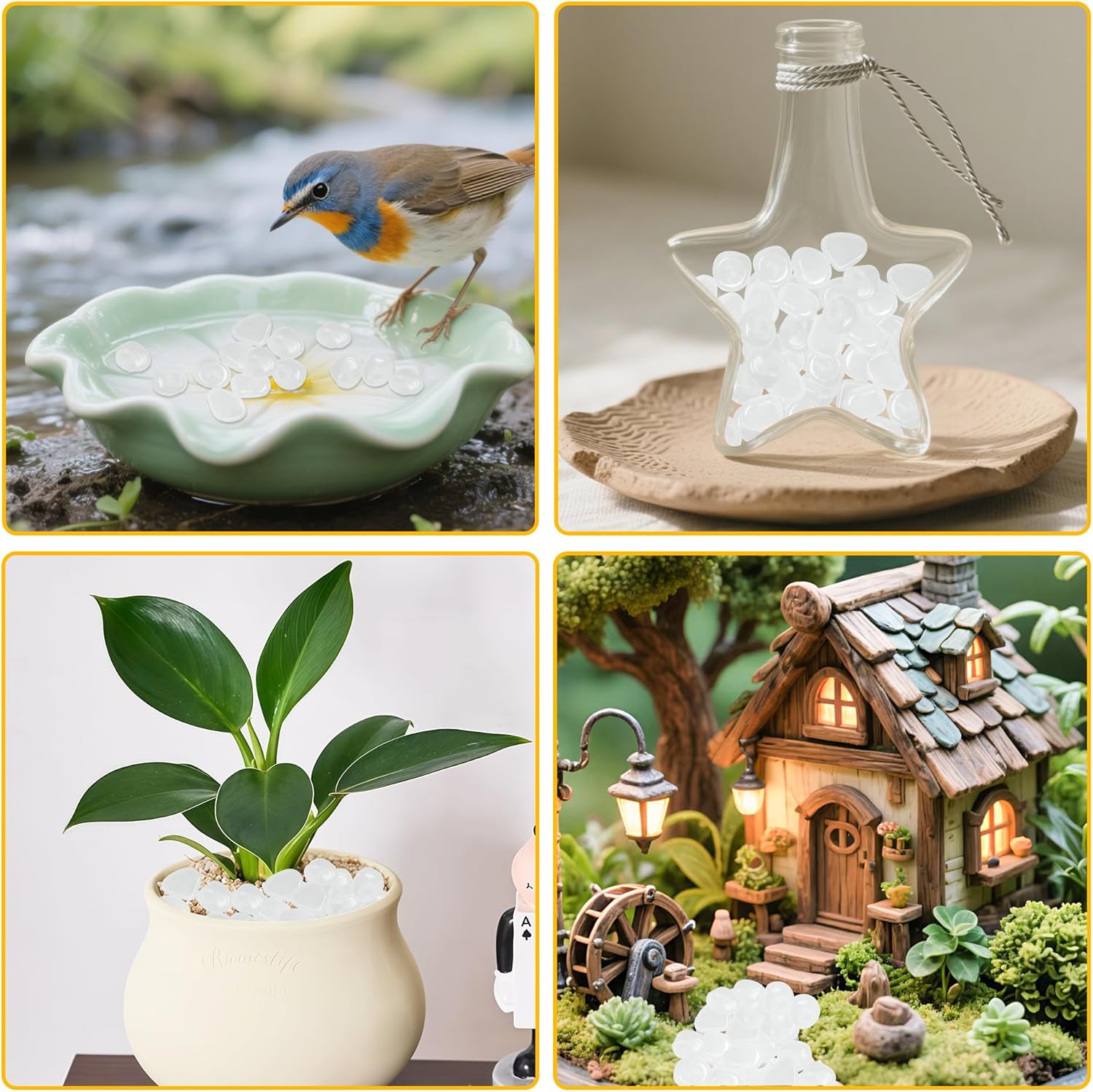 Glow in The Dark Fish Tank Rocks,Glowing Rocks Stones Resin Glow in Dark Pebbles for Outdoor Garden, Fish Tank, Aquarium, Landscaping,Driveway Decoration,White 2.2 Lb