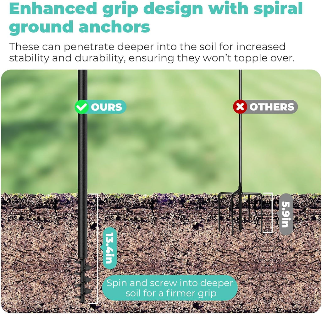 Mrcrafts Bird Feeder Hook for Outdoor, 82 Inch Hevy Duty Bird Feeder Poles, Bird Feeder Stand Station, Garden Hook for Hanging Plants, Lanterns, Hummingbird Feeders