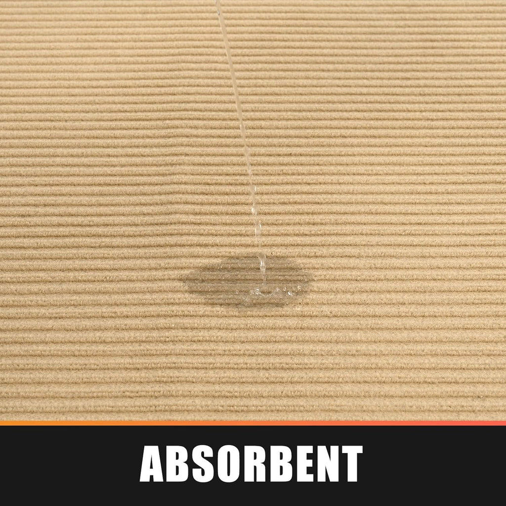 fani Heavy Duty Large Outdoor Indoor Entrance Black Doormat Waterproof Low Profile Entrance Rug Front Door Mat Patio Anti-Skid Rubber Back, 48x72 inch (Beige)