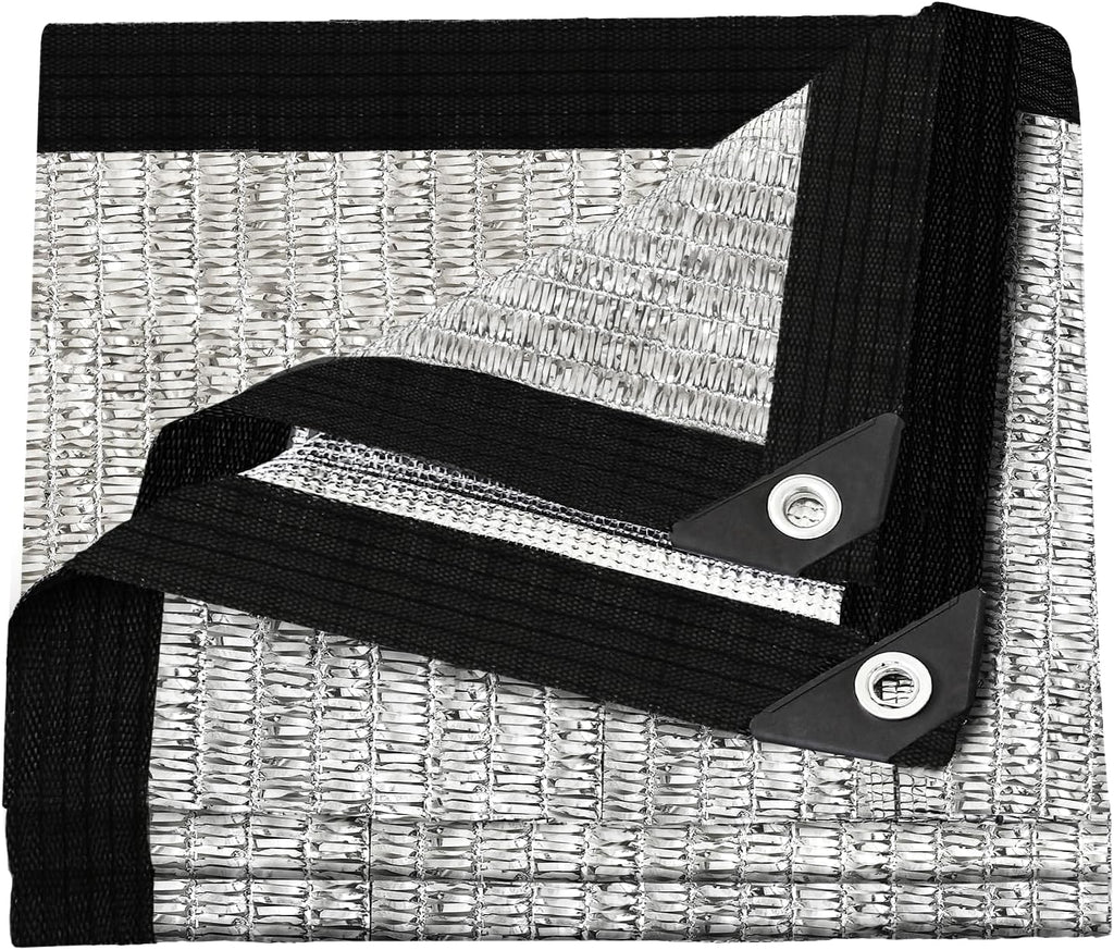 Shade Cloth-80% Aluminum Sunblock Neting,Durable Mesh Tarp with Grommets,Shade Cloth for Garden,Car, Outdoor Pergola,Greenhouse,Chicken Coop and Dog Kennel(Silver)