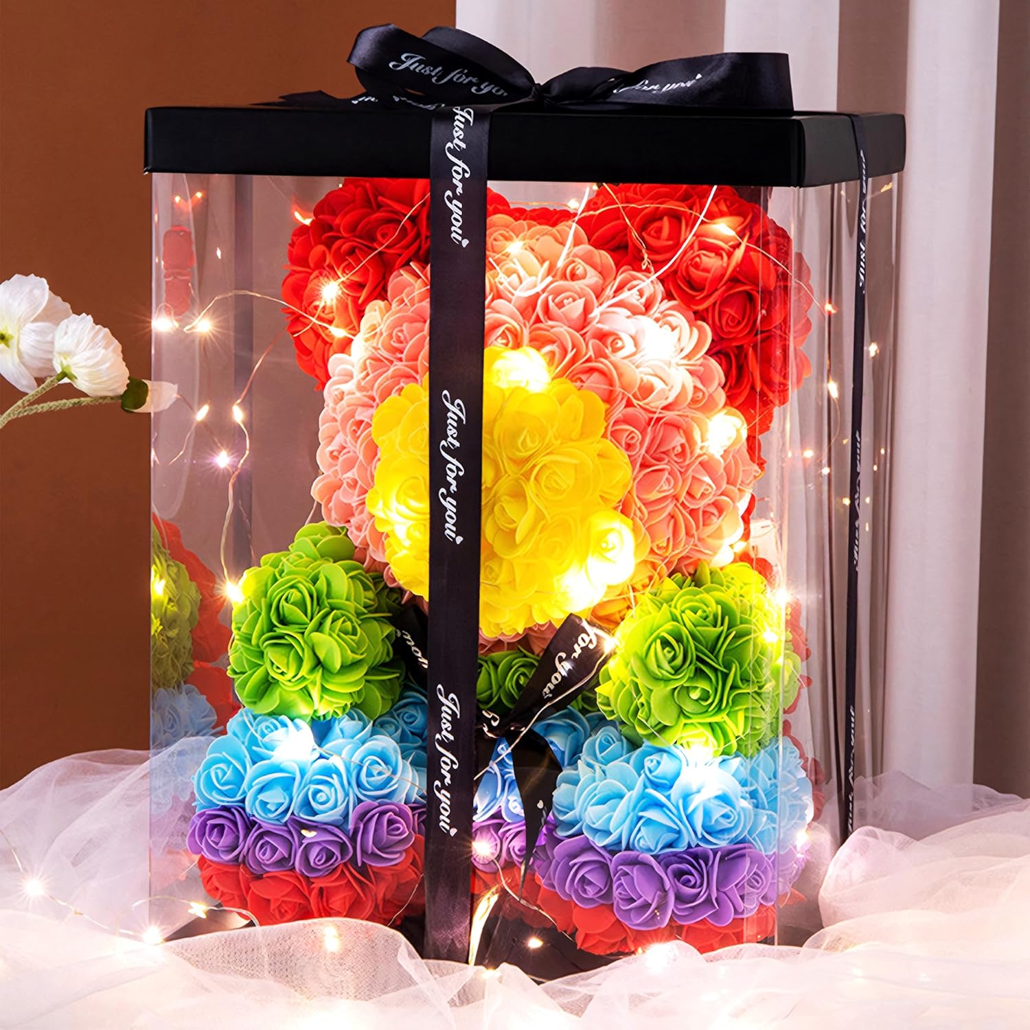 Vignor 500 Pcs 1.4 Inch Mini Artificial Flowers Head Bulk 5 in 1 Set Faux Foam Fake Small Rose Tiny Baby Flores Bouquet Cake Gift Home Decoration DIY Craft (Multiple Mixed Color)