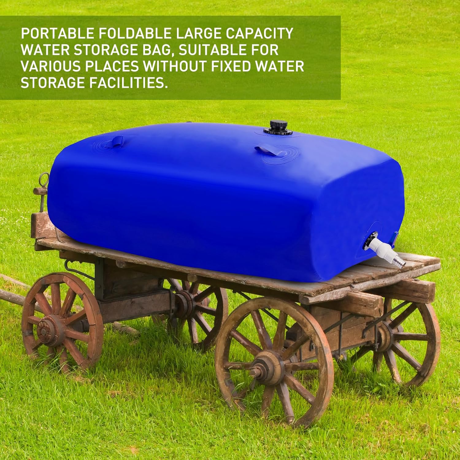 240L/63gal Foldable Water Bladder Storage Container - Large Capacity Soft Water Bag for Drought Resistance, Fire Prevention, and Emergency Water