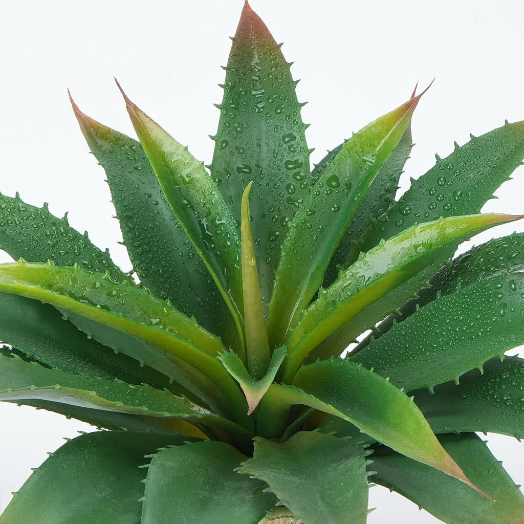 HUAESIN Artificial Succulents Aloe Plants, 6PCS 12.5 Inches Large Artificial Agave Plants UV Resistant Fake Agave Planters for Indoor and Outdoor Home Wedding Festival Arrangement