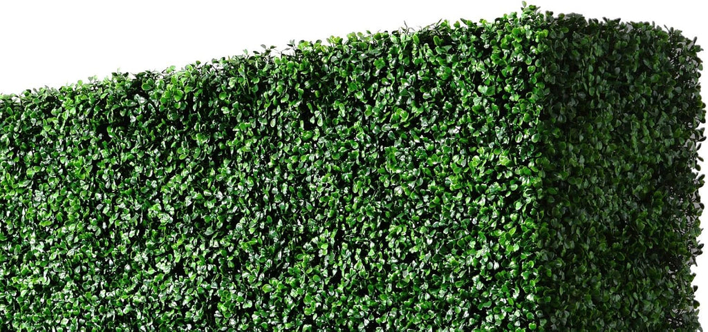 AGPL Upgraded Artificial Boxwood Hedge Wall with Gray Color Planter Room Divider and Privacy Wall Backdrops (48" H 48" W 12" D)