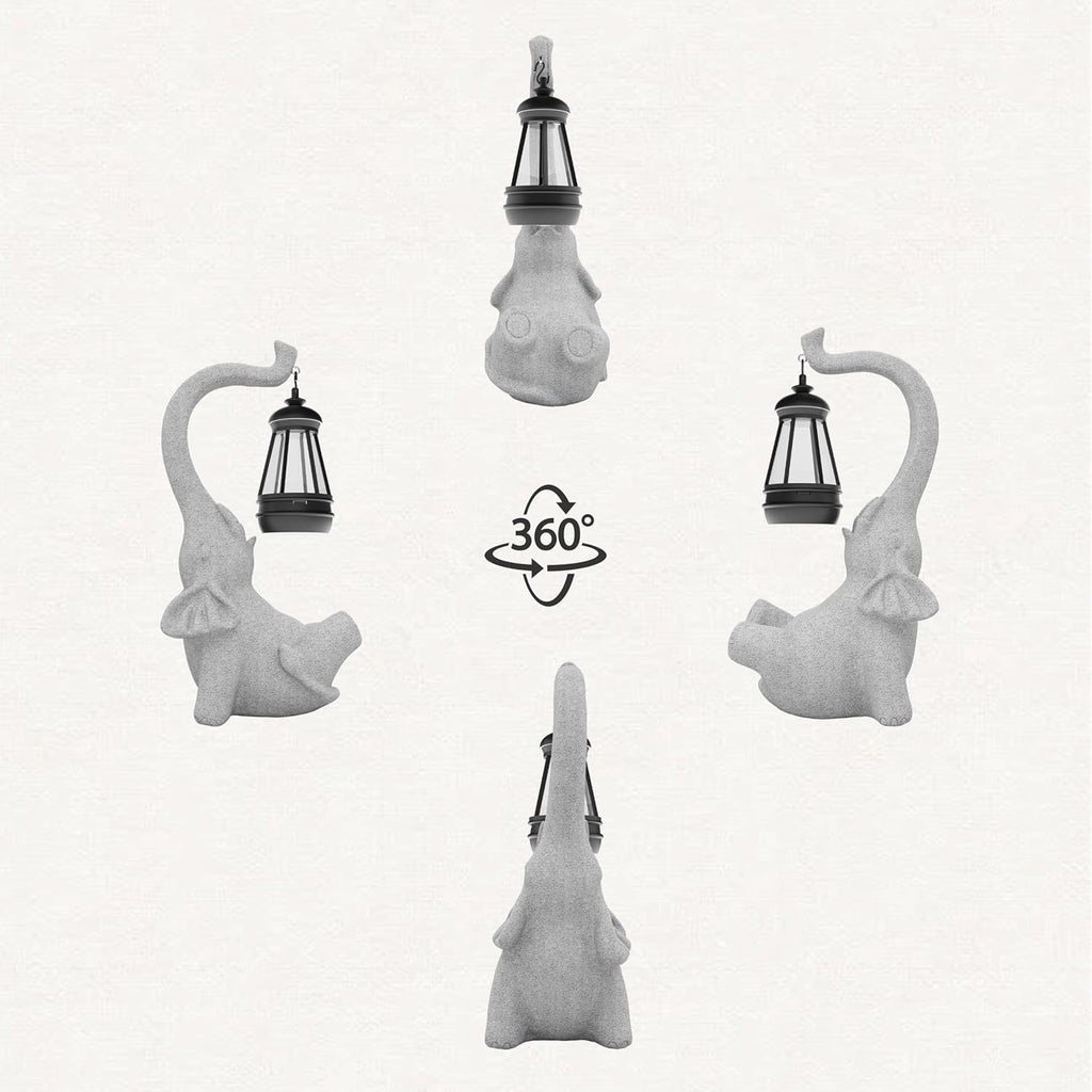 Garden Decoration, Figurine, Lawn Statue, Sculpture Ornament, Animal Figurine - Cat Resin Statue with Lantern (Face Upward-D)