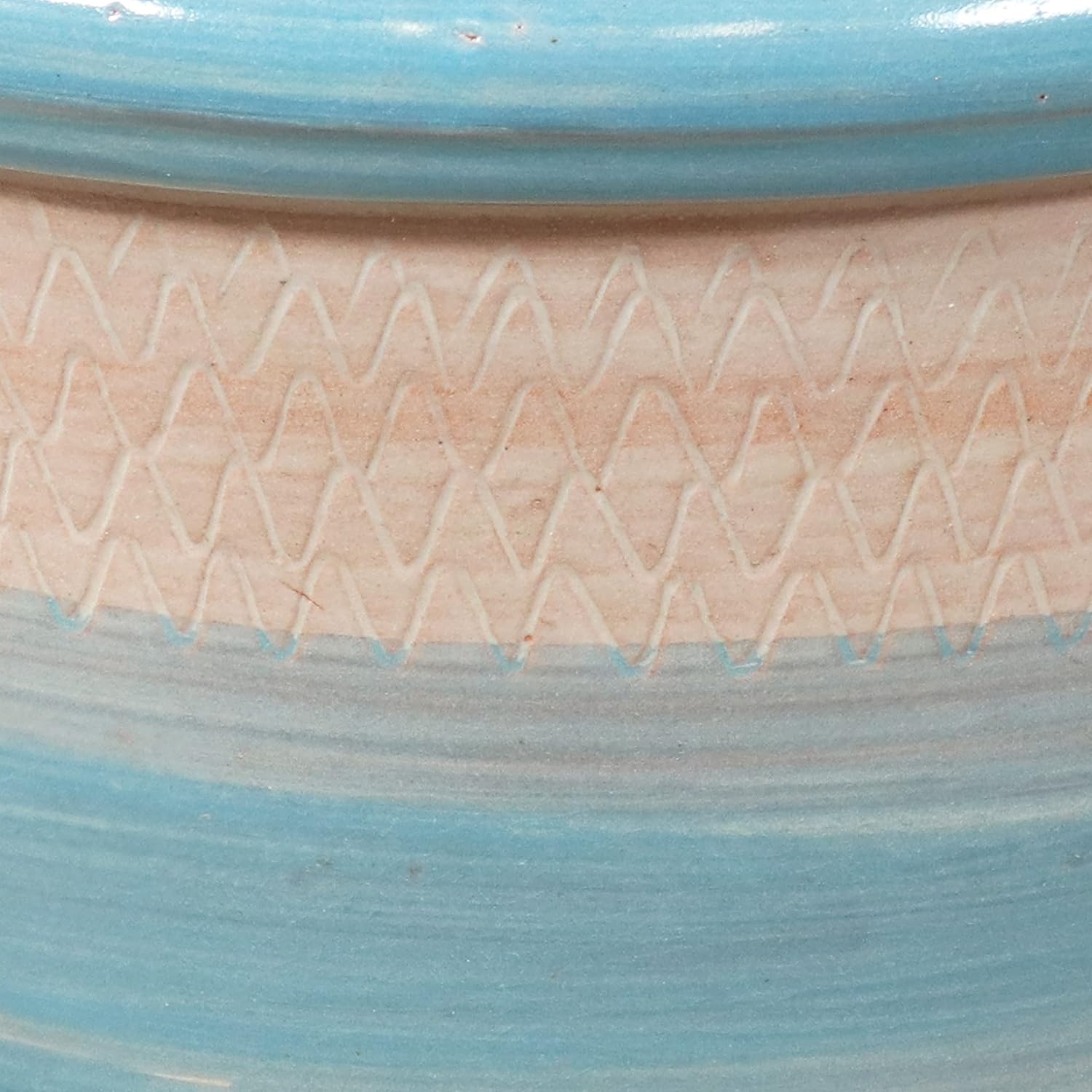 Sunnydaze Purlieu 12-Inch Outdoor/Indoor Ceramic Planters - Set of 2 -Shoreline