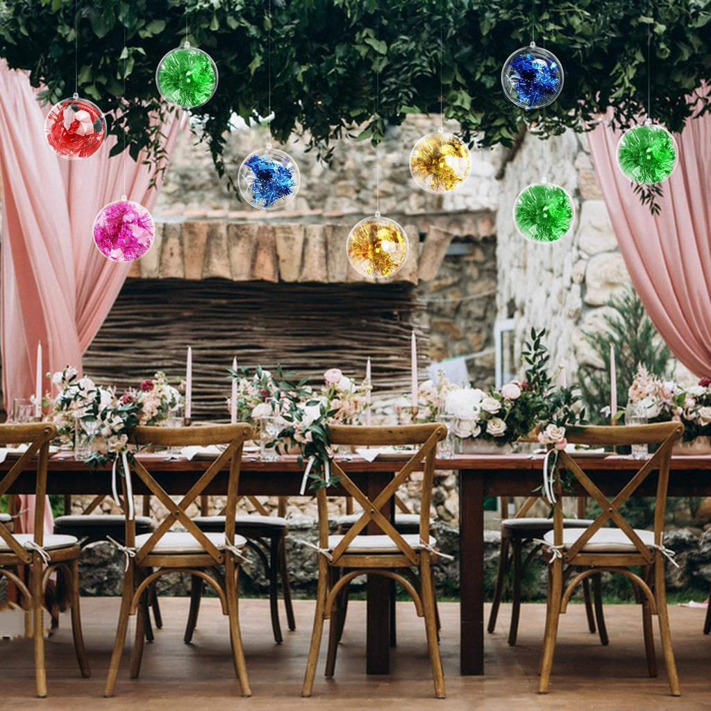 20 Pcs 4.72 Inch Clear Acrylic Fillable Balls, Christmas DIY Fillable Ornaments Balls, Acrylic Ornaments Ball for Christmas, Holidays, Weddings, Parties, and Home Decor