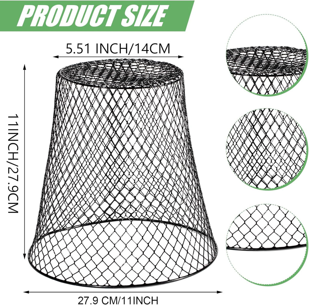 10 Pcs 11inch Chicken Wire Plant Covers,Green Wire Garden Cloches Chicken Wire Cloche Plant Protector Metal Heavy Duty Garden Plant Cloche for Keeping Bunnies Chicken Squirrels Birds Other Out
