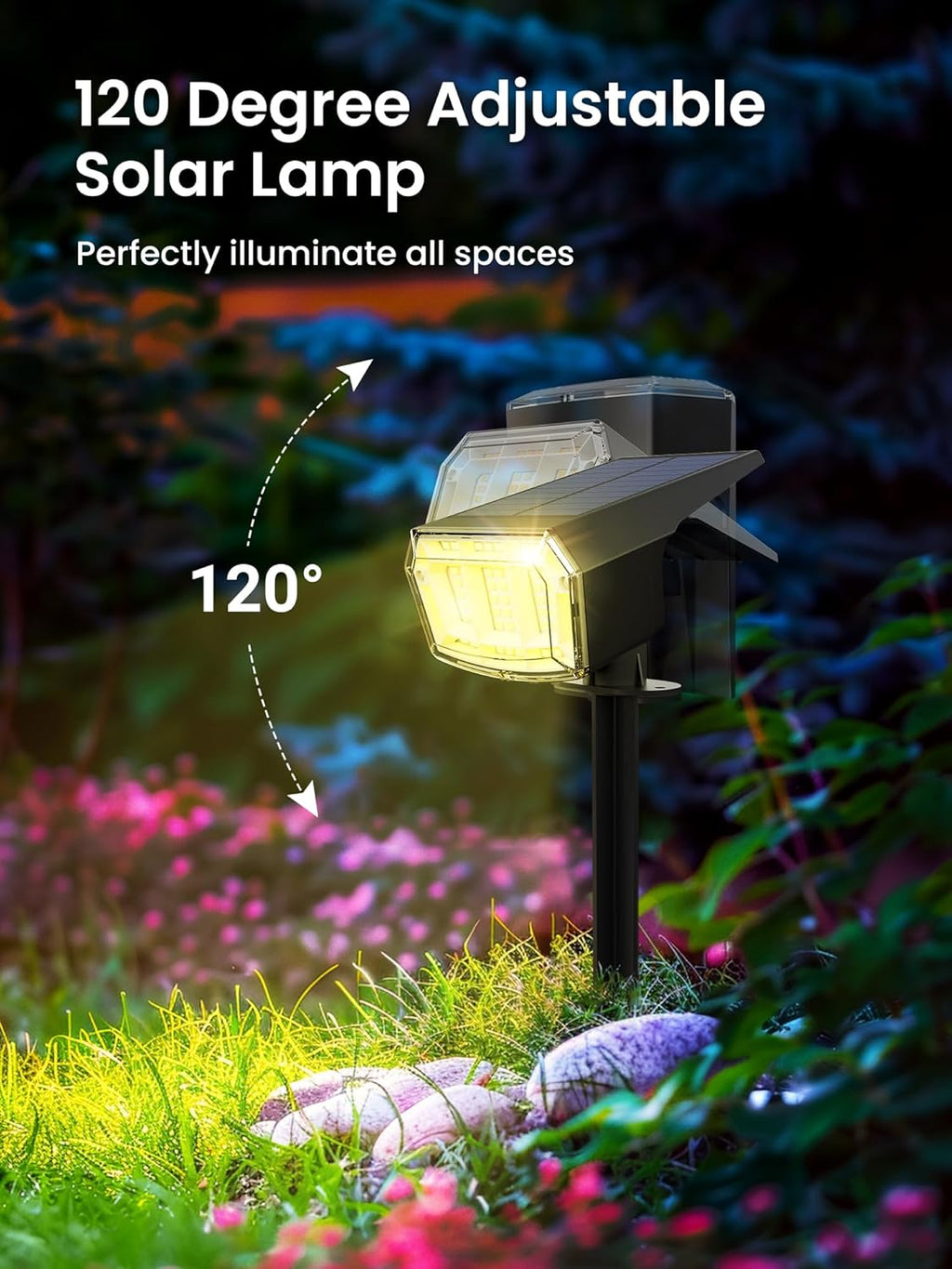 Solar Spot Lights Outdoor, 9 Lighting Modes RGB, Solar Lights Outdoor Waterproof IP65, 63 LED Landscape Spotlights for Holiday Decorations-10 Pack