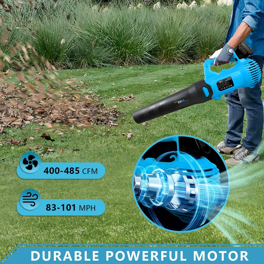 NEWONE Leaf Blower Cordless Hand Electric Leaf Blower/Leaf Vacuum,20V 5 Speed Lightweight Sweeper Vacuum with 2 Battery and Charger,Portable for Lawn Care/Dust/Pet Hair/Dust/Trash