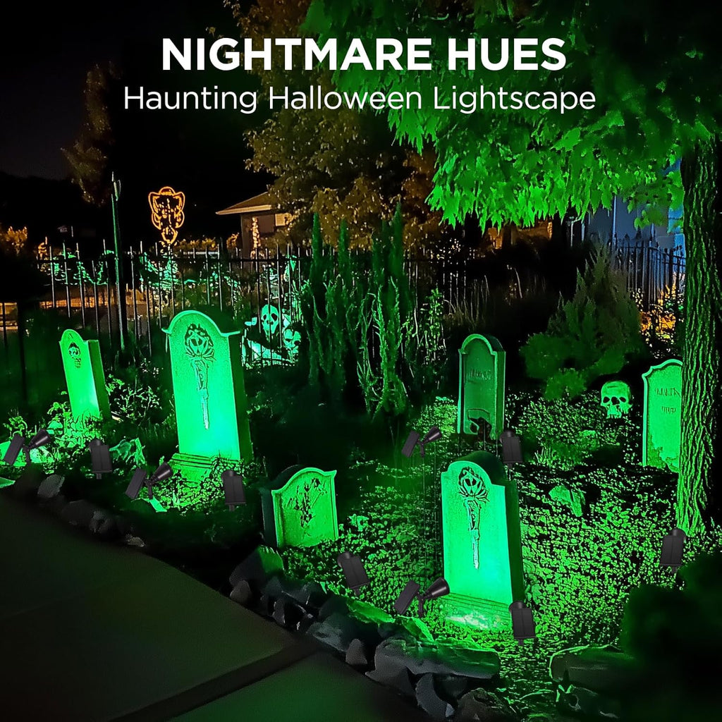 InnoGear Solar Lights Outdoor Waterproof Solar Garden Light for Outside Yard Landscape Lighting Pathway Spot Lights Spotlight Wall Light Auto On/Off, Pack of 2 (Red and Green Light)