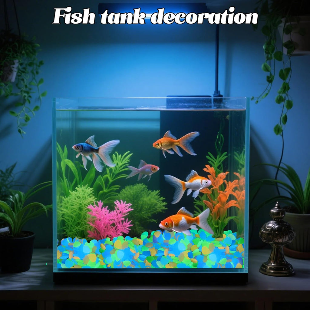 3.5LB 25-27mm Glowing Rocks Luminous Pebbles Glow in The Dark Rocks Luminous Stones for Driveway Walkway Potted Plants Fish Tank