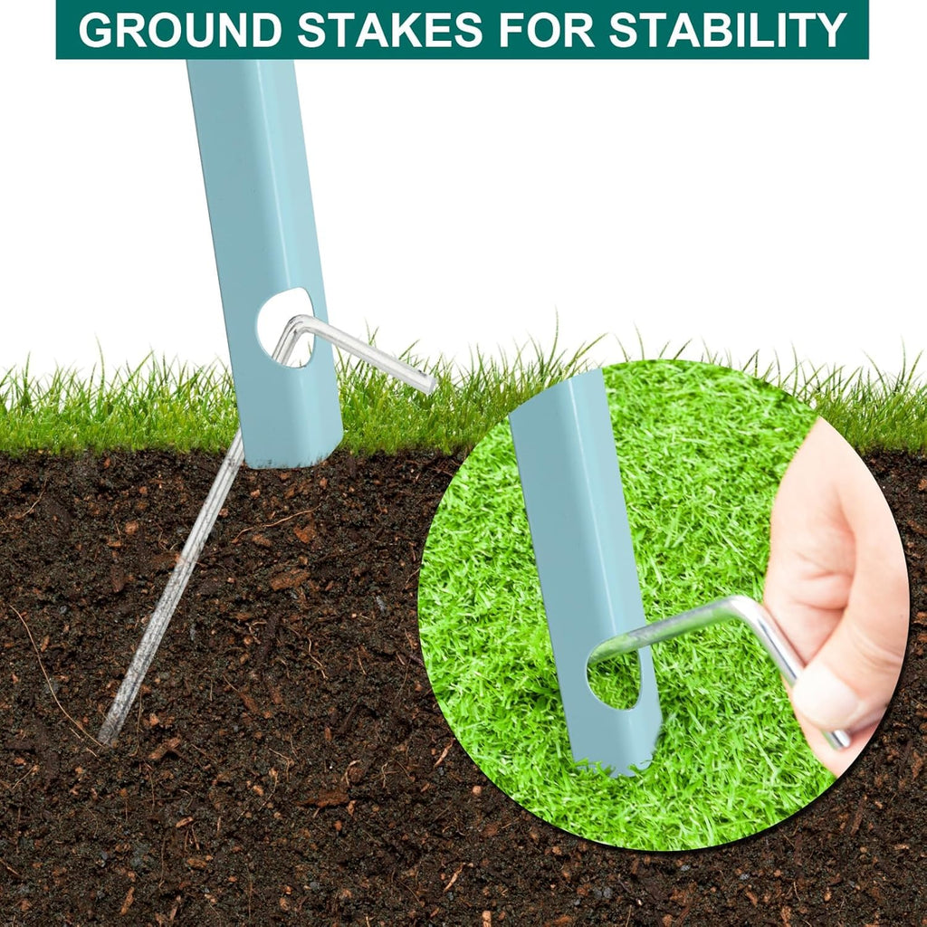 8FT Windmill for Yard Garden Decoration with Weather Vanes，Heavy Duty Outdoor Wind Mills, Large Metal Outdoor Windmill,Weather Resistant,Blue