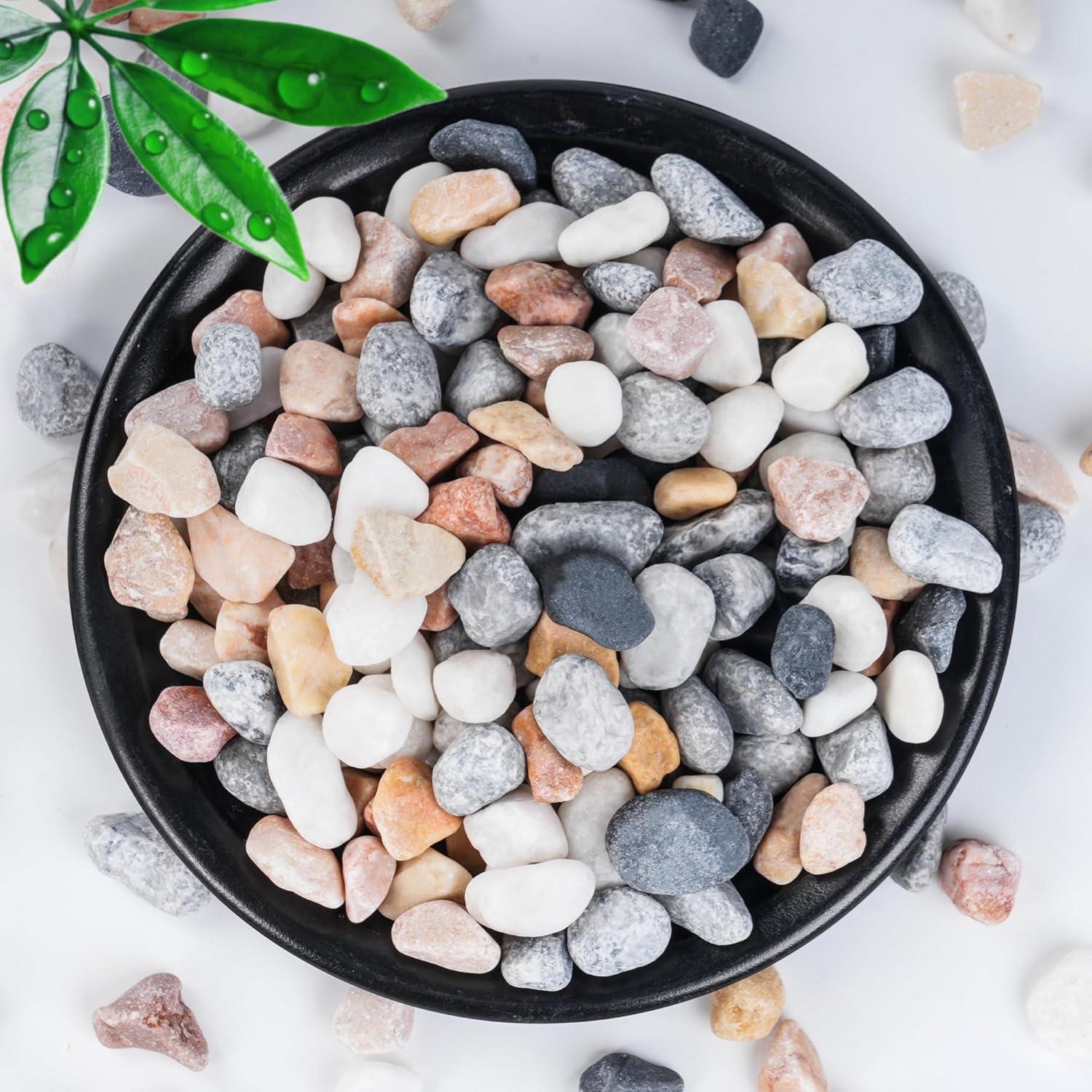 SIDONG 10 LB Natural Mixed Color Gravel Pebbles, 2/5 Inch Small Pea Gravel Stones, Decorative River Rocks for Succulents, Aquariums, Vases, Indoor Plants, Garden Landscaping, DIY