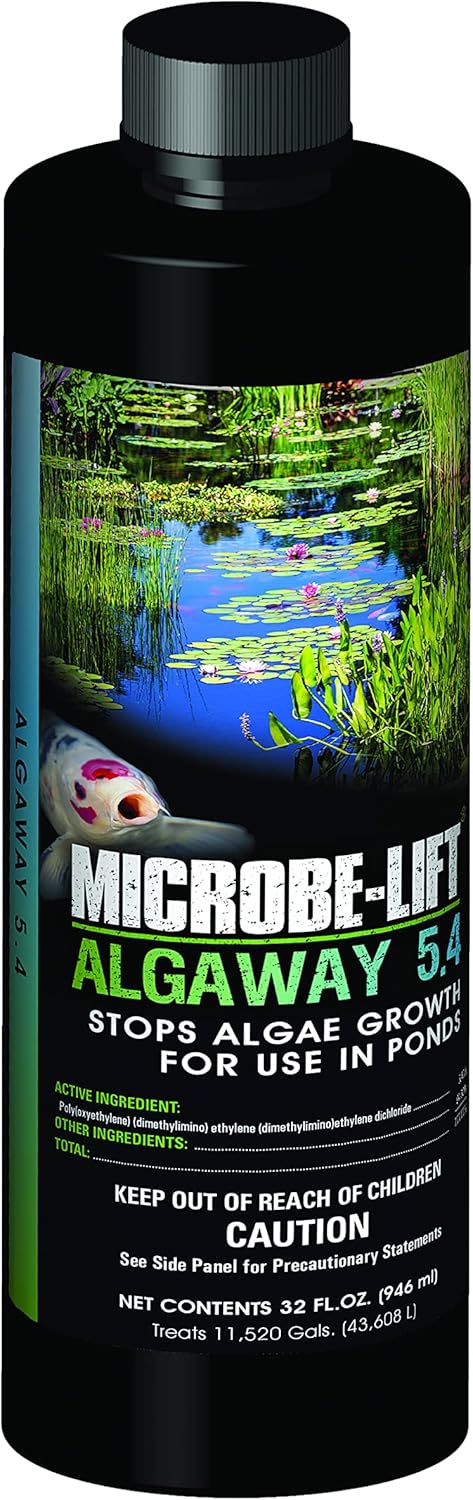 MICROBE-LIFT ALGA32 Algaway 5.4 Algae Control Treatment for Ponds and Water Gardens, 32 Ounces & MLCBSE1L Concentrated Barley Straw Extract Conditioner for Ponds and Outdoor Water Garden,32 Ounces