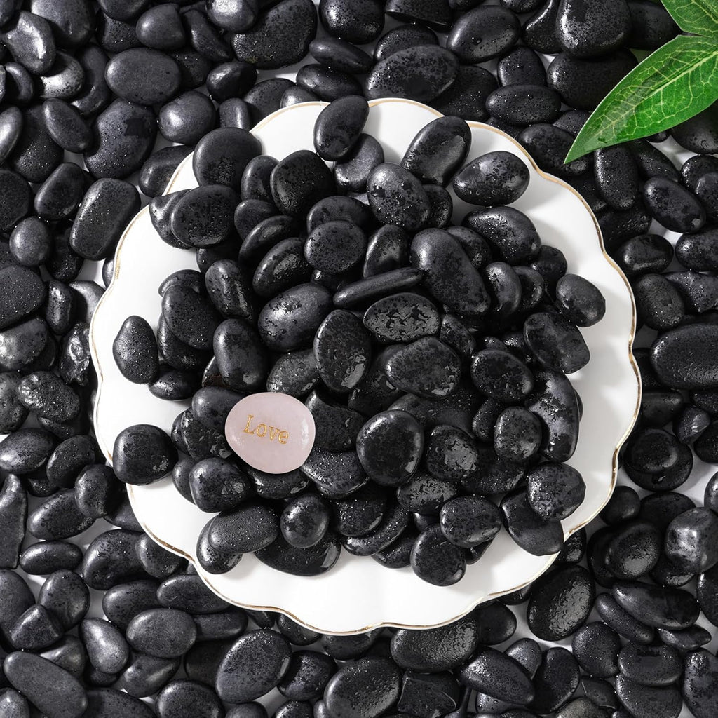 SIDONG 10 LB Black River Rocks, 0.3-0.5 Inches High Polished Pebbles for Indoor Plants, Aquarium Rocks Used in Fish Tank, Decorative Stones for Plants, Vases, Home Décor, Crafting, Garden Landscaping