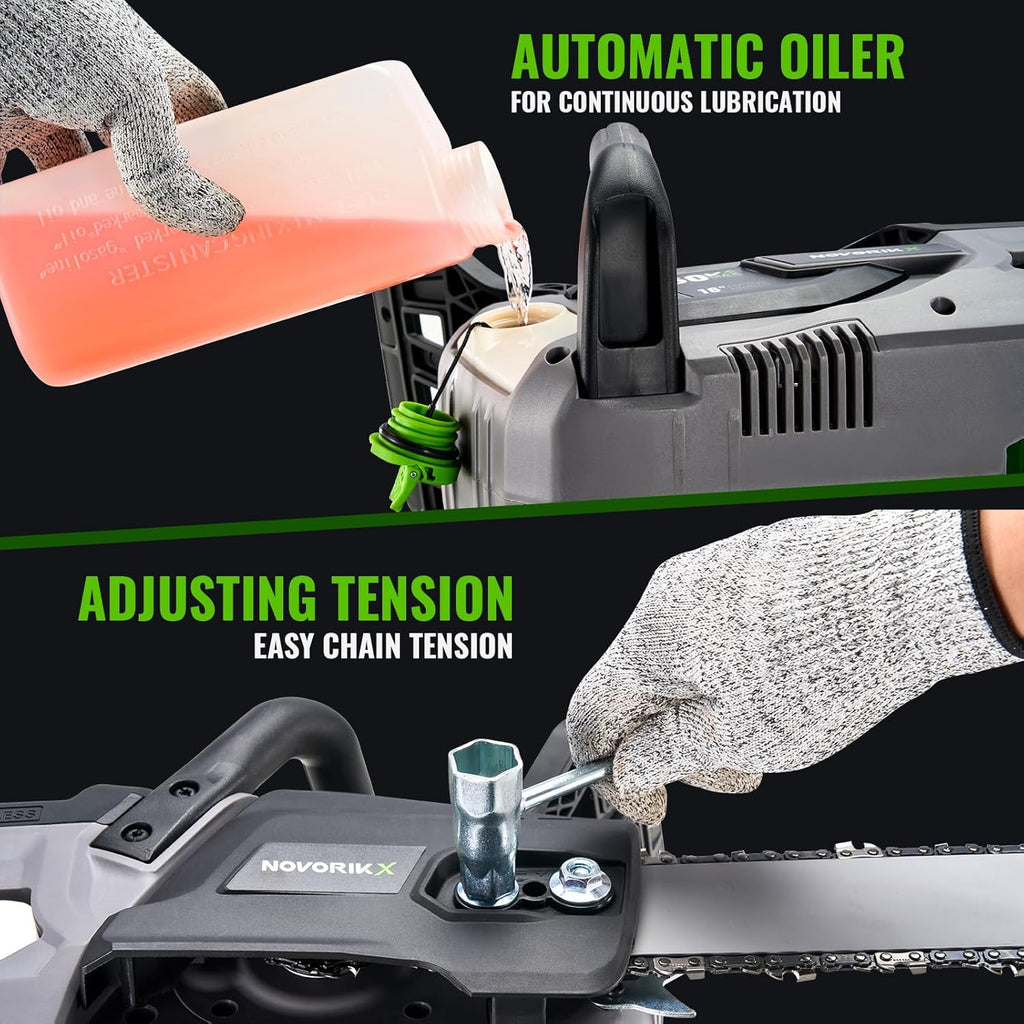 Electric Chainsaw Brushless 60v 18"&16" Cordless Chain Saw 5.0Ah Battery Powered For Tree Trimming Wood Cutting Handheld Chain Saws Automatic Oiler Tool Free