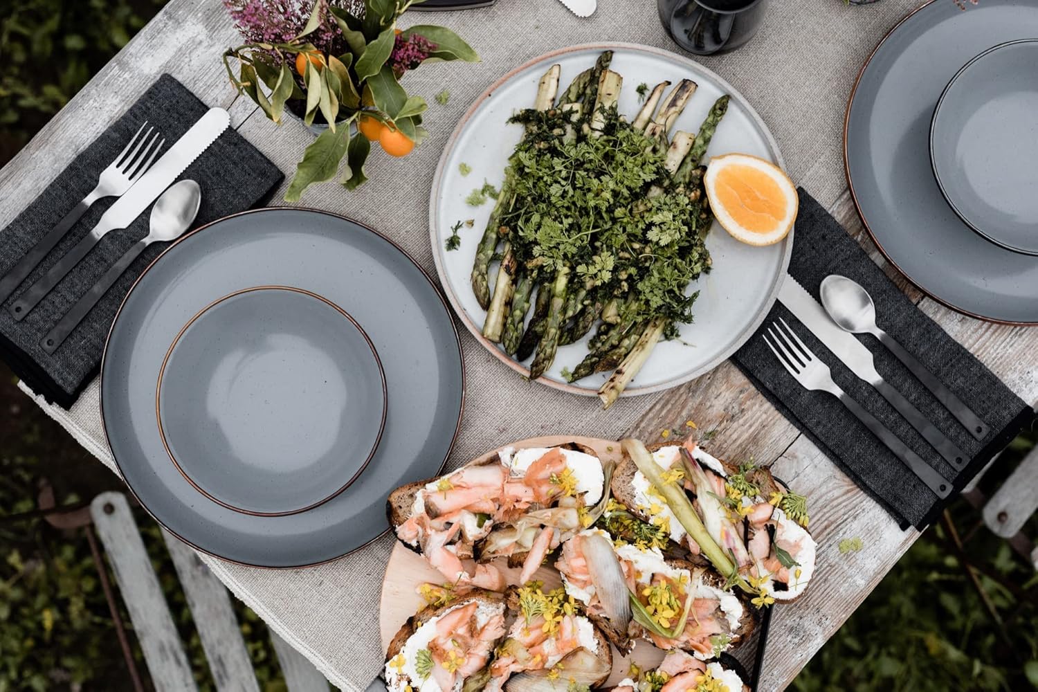 Barebones Flatware Silverware Set - Formal Polished Camping Utensils - Stainless Steel Cutlery Set of 6 - Camping Utensil Set with Forks, Knives, and Spoons (Silver)