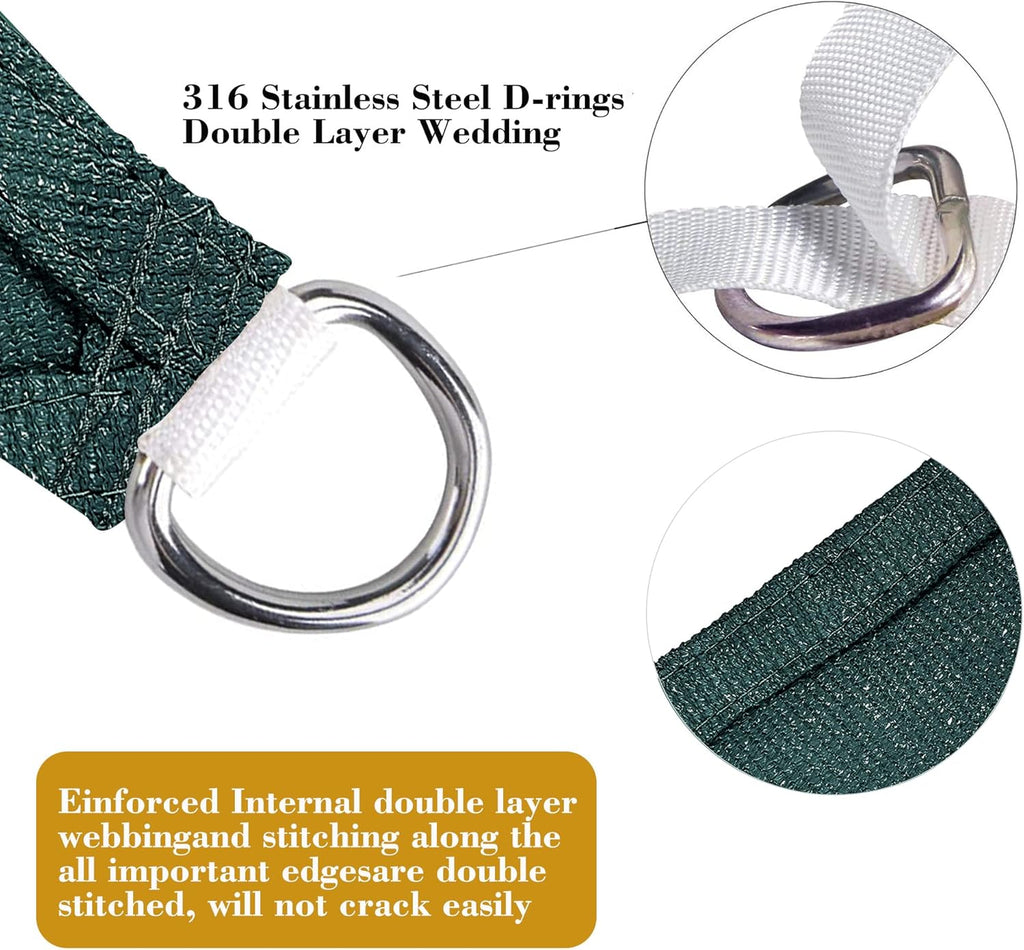 11' x 18' Green Rectangle Sun Shade Sail SSP1212 Canopy Durable Fabric UV Block Awning We Make Custom Orders