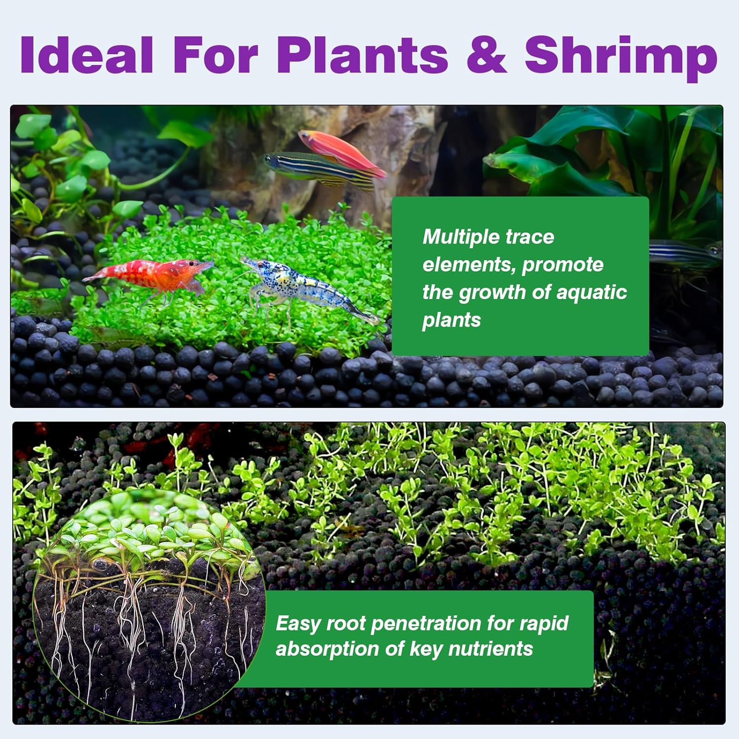 Upgraded Aquarium Soil Water Grass Mud, Ideal for Fish Tank Aquascaping Aquarium Substrate Soil for Plants and Shrimps, No Need to Wash (13.2 Pounds)