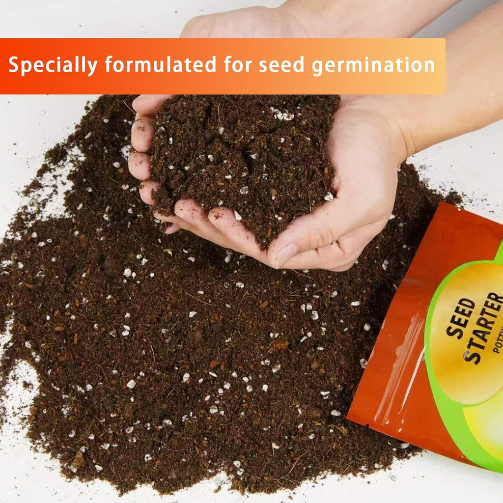 Seed Starting Soil Mix 2qt, Seed Starter Seedling Soil Ready to Use Suitable for Vegetable, Flower, Houseplant and Bonsai