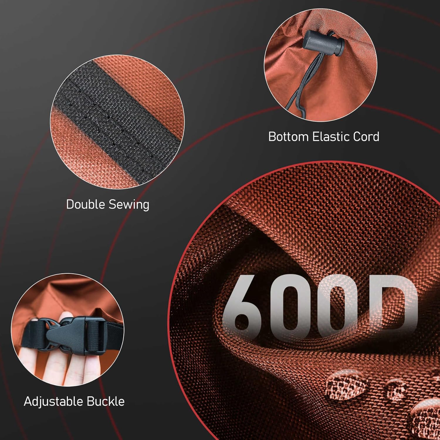 Fire Pit Cover Round 28 Inch - Outdoor Firepit Cover Heavy Duty & Waterproof, 600D Patio Fire Table Covers Gas Fire Pit Accessories Fit 27" Solo Stove Yukon Series Firepit - 28 x 28 x 16 Inch