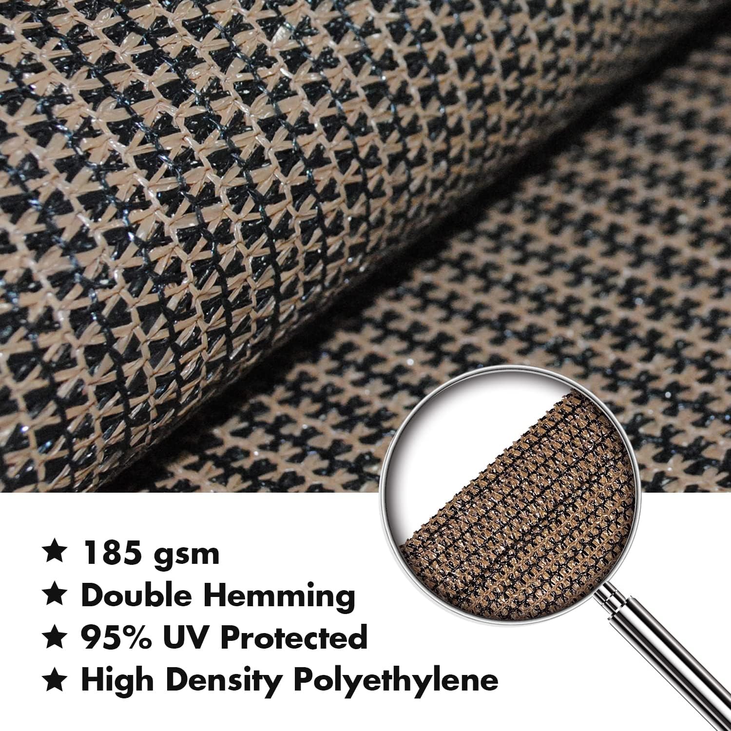 KANAGAWA Sun Shade Sail 10'x13' Brown Rectangle UV Block Canopy Awning Shelter Fabric Cloth Screen for Outdoor Patio Garden Backyard