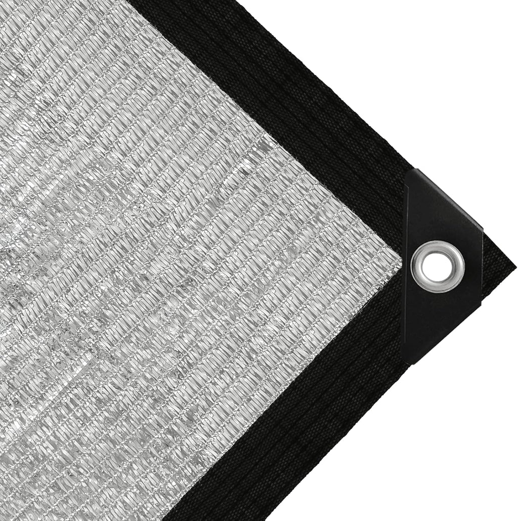 Shade Cloth-80% Aluminum Sunblock Neting,Durable Mesh Tarp with Grommets,Shade Cloth for Garden,Car, Outdoor Pergola,Greenhouse,Chicken Coop and Dog Kennel(Silver)