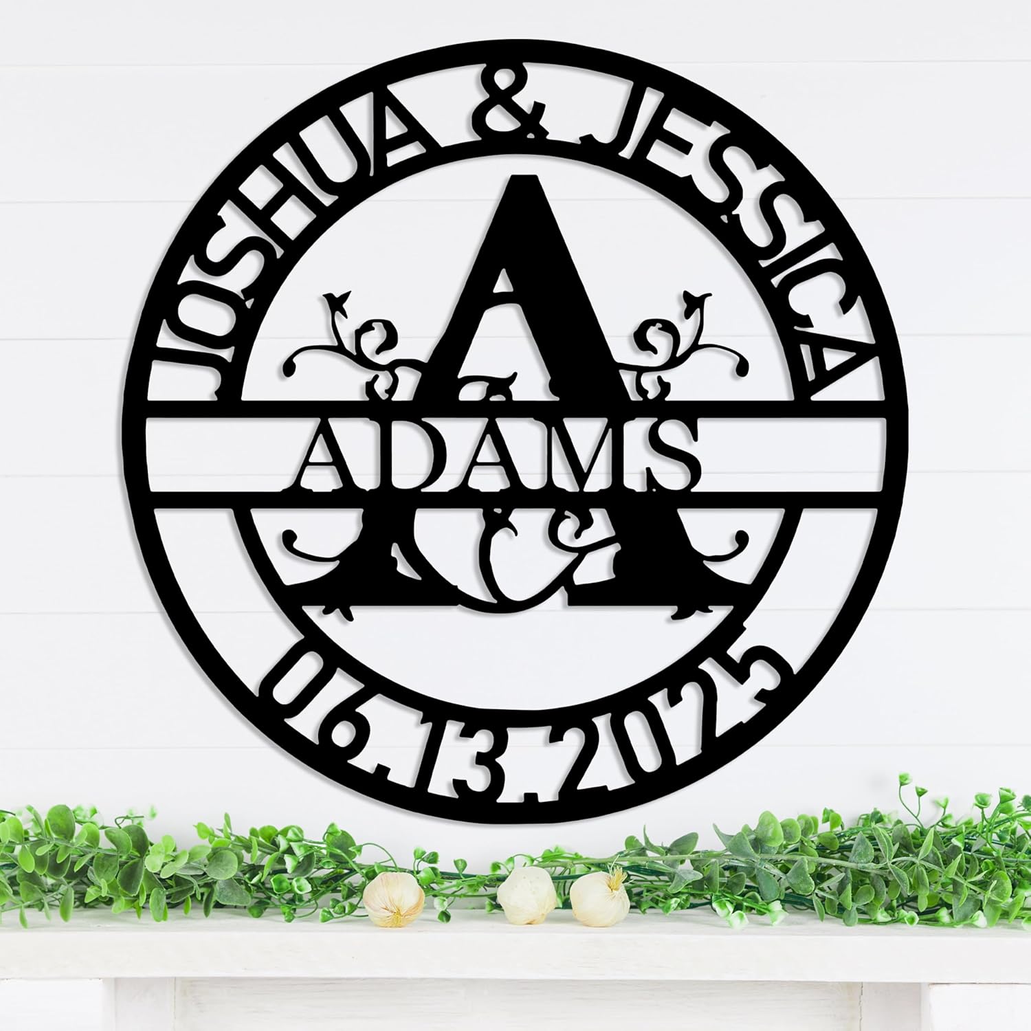 Personalized Metal Name Signs, Split Letter Monogram Wall Decor, Custom Last Name Sign, Family Name Sign for Outdoor, Personalized Wedding Gift, Garden Decor, Metal Wall Art, Housewarming Gift