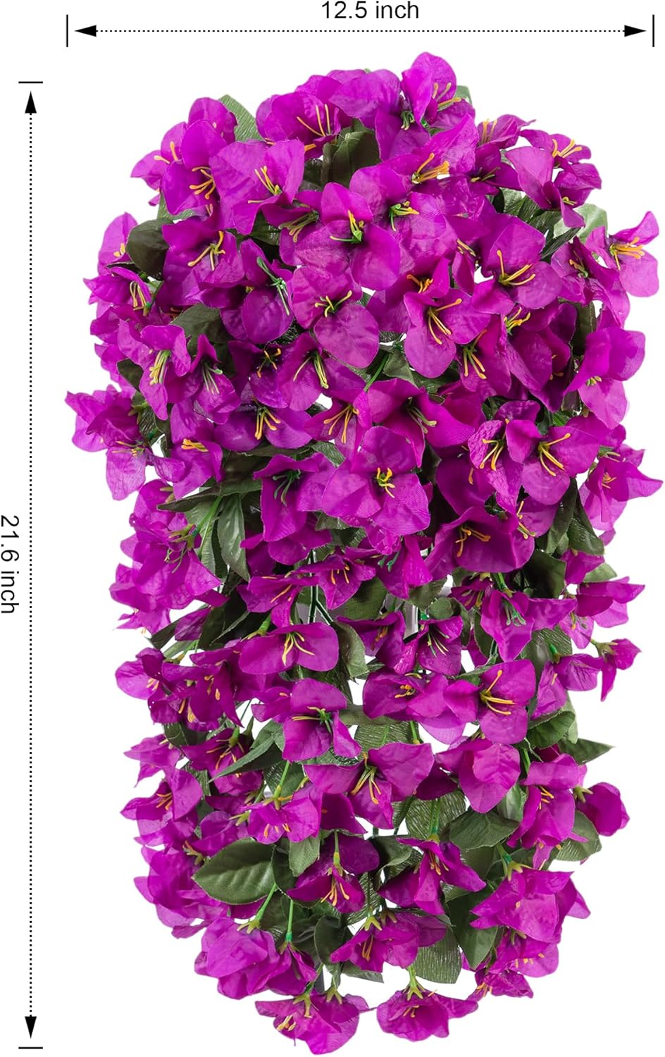 Bougainvillea Artificial Hanging Flowers Plants for Outdoors Decoration, 2pcs Fake Flowers Silk Bougainvillea Vines Realistic UV Resistant Faux Flowers for Outdoor Planters Patio Urn, Purple
