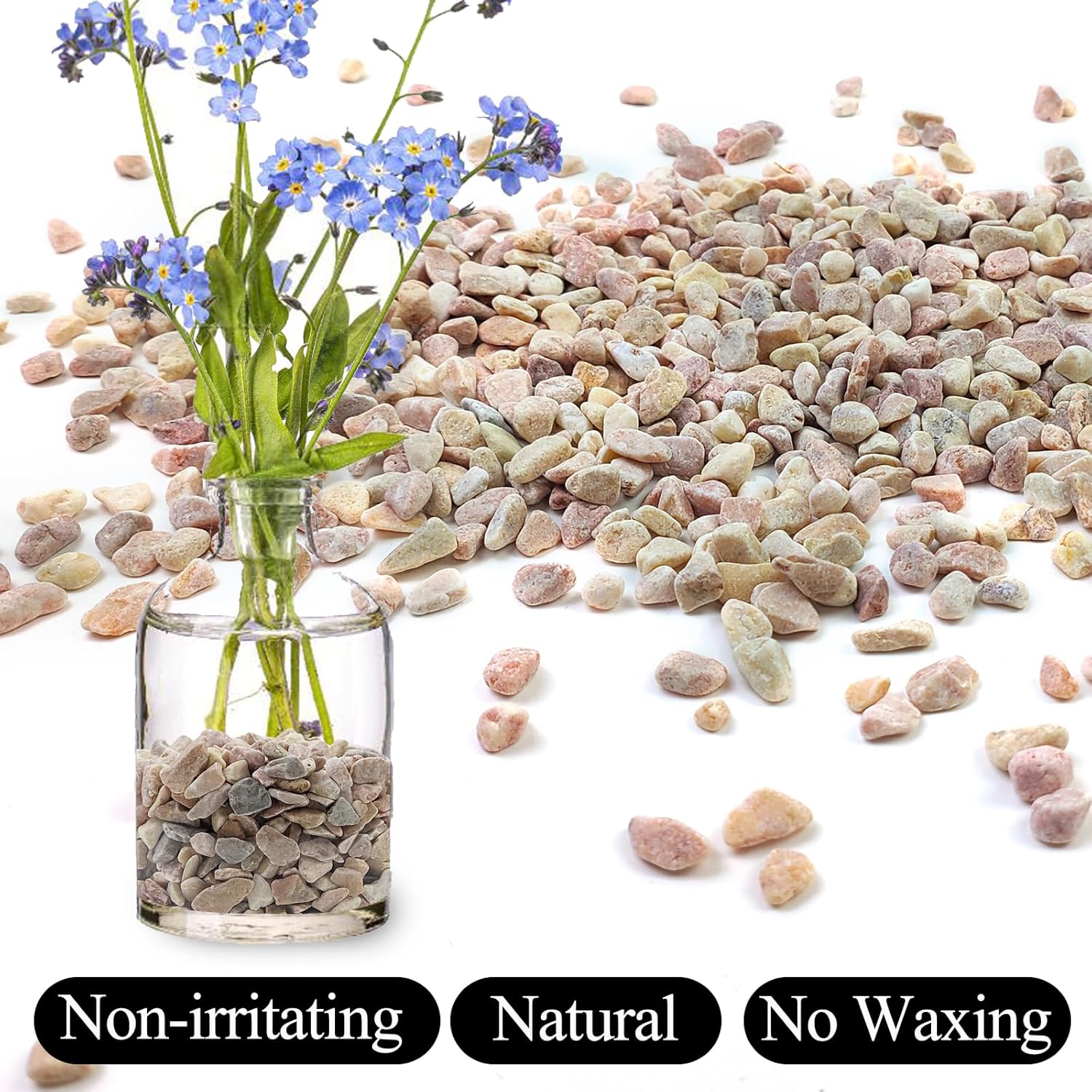 20lbs Peach Pebbles for Plants, 3/8inch Small Rocks for Succulent Cactus Plants, Natural Polished Pebbles, River Rocks for Plants, Vases, Garden