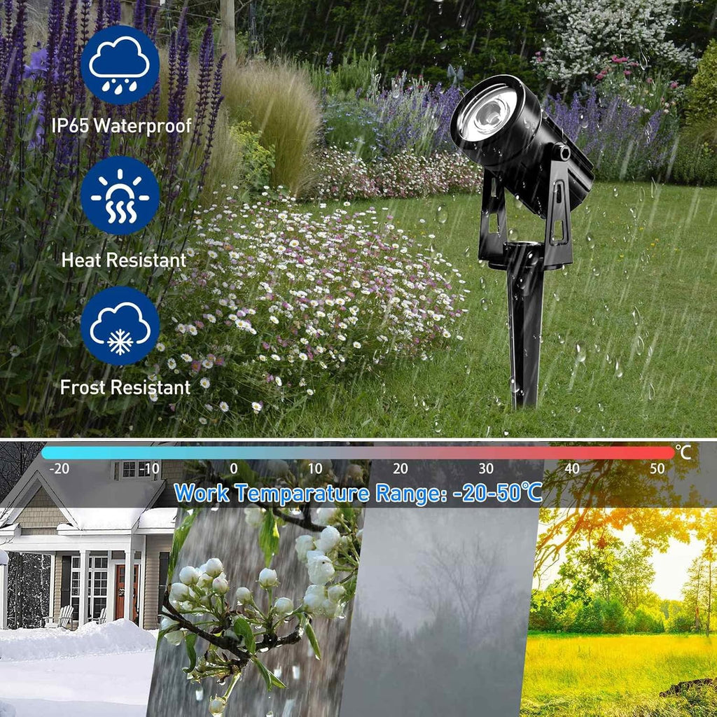 T-SUNUS Halloween Solar Landscape Spotlights Metal, Garden Spot Lights Outdoor IP65 Waterproof 9.8ft Cable Separated Panel, Auto On/Off for Christmas Tree Flag Driveway Pathway Pool Area (White 6000K)
