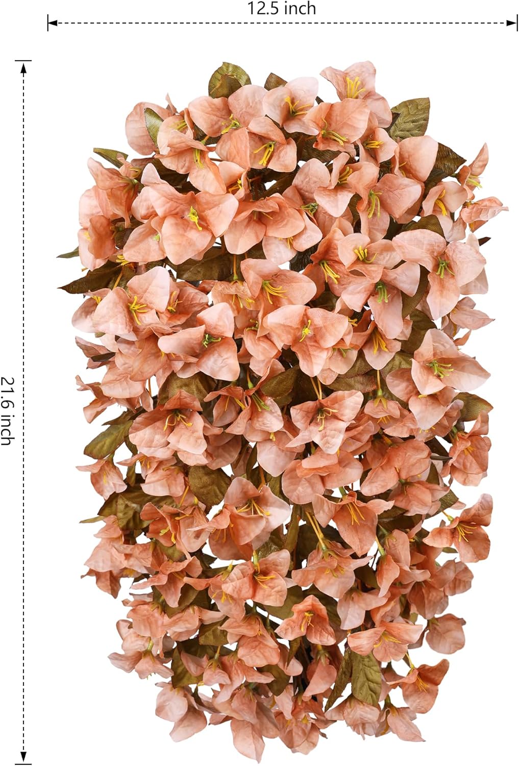 Bougainvillea Artificial Fall Hanging Flowers Plants for Outdoors Autumn Decoration, 2pcs Faux Bougainvillea Vines Brown Fake Flowers Realistic UV Resistant Silk Flowers for Outside Planter Yard Home