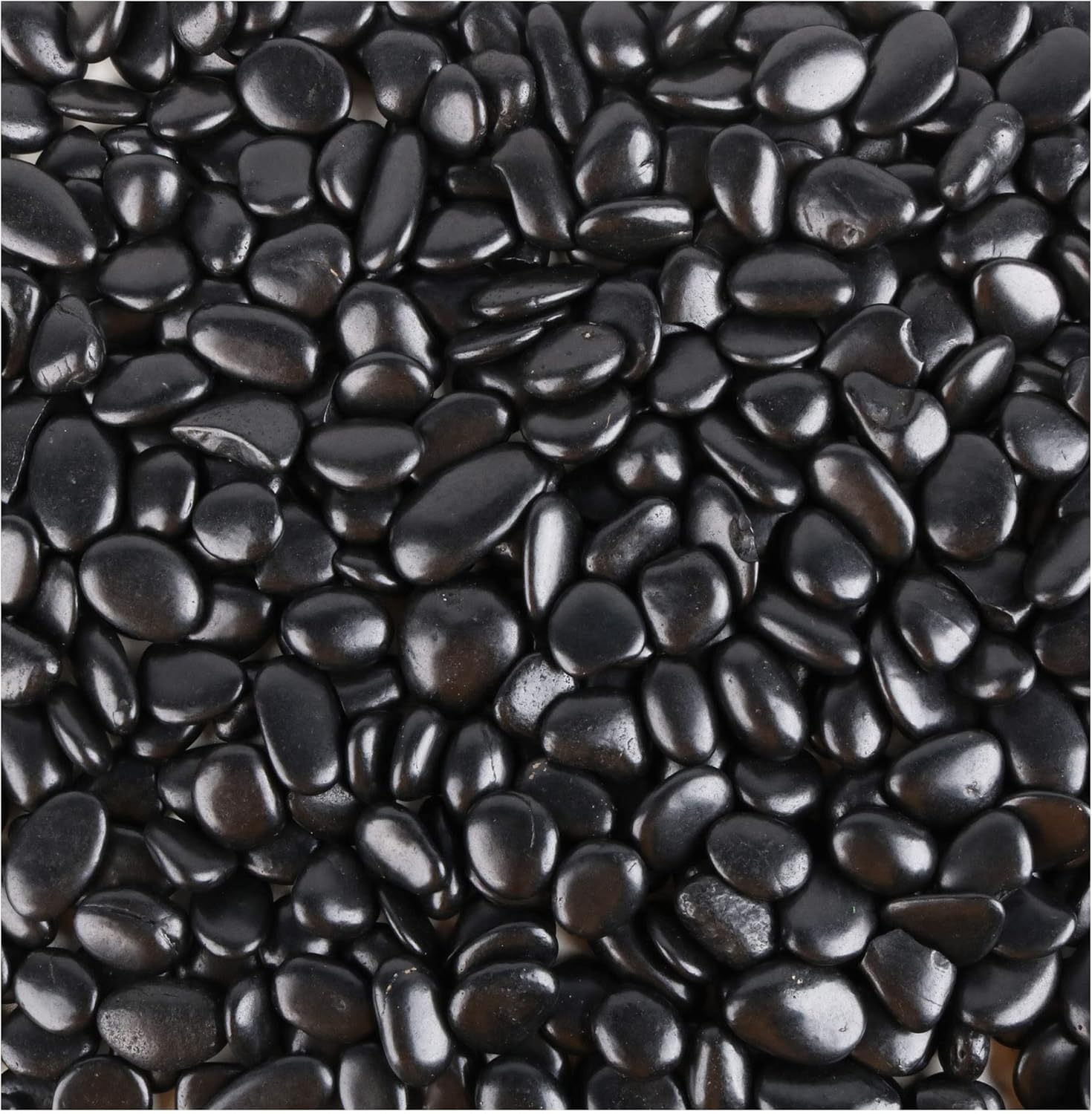 Black Pebbles for Plants 7lb Bulk Bag Aquarium Gravel 0.5"- 1" Decorative Polished Fish Tank Stone River Rocks